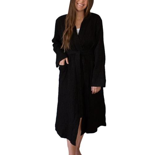 Honest Cotton Cotton Robe Black
