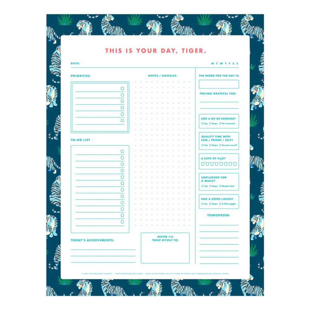  Raccoon Society This Is Your Day, Tiger To- Do Notepad - Large