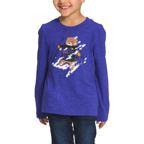 The North Face Kids Long-Sleeve Tri-Blend Graphic Tee Lapblue_cqa