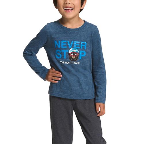 The North Face Kids Long-Sleeve Tri-Blend Graphic Tee Shadblu_hkw