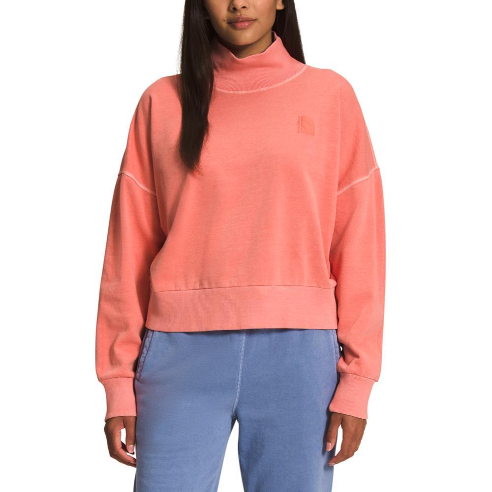 The North Face Women's Garment Dye Mock Neck Pullover CORALS_3X6