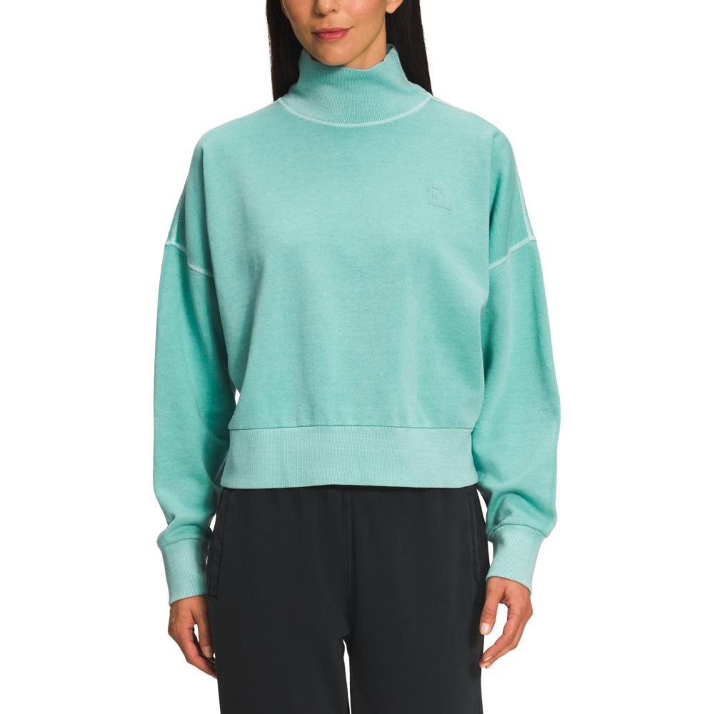 The North Face Women's Garment Dye Mock Neck Pullover WASABI_6R7