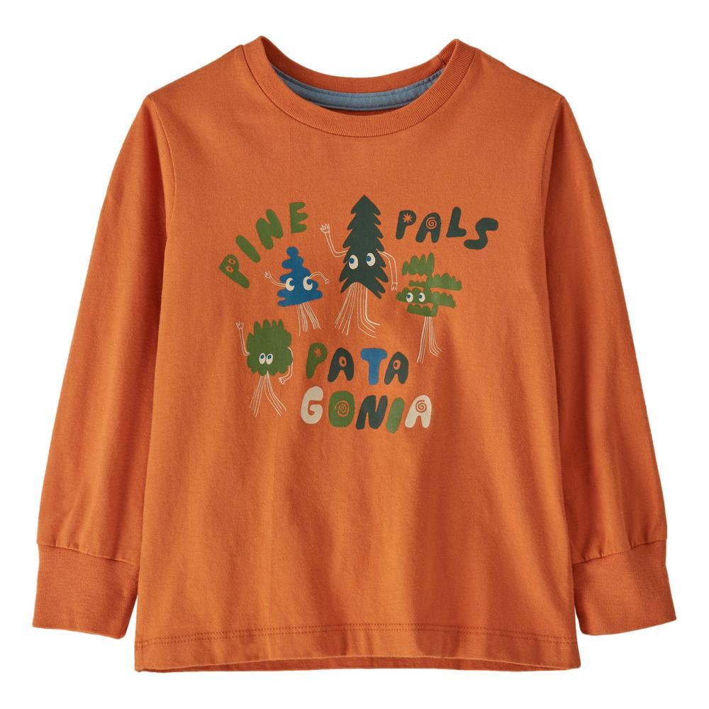 Patagonia Toddlers Long Sleeve Regenerative Organic Certified Cotton Graphic T-Shirt ORANGE_PIHO