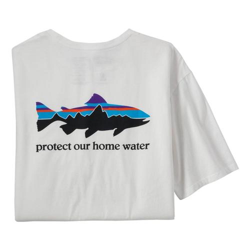 Patagonia Men's Home Water Trout Organic Tee Shirt White_whi