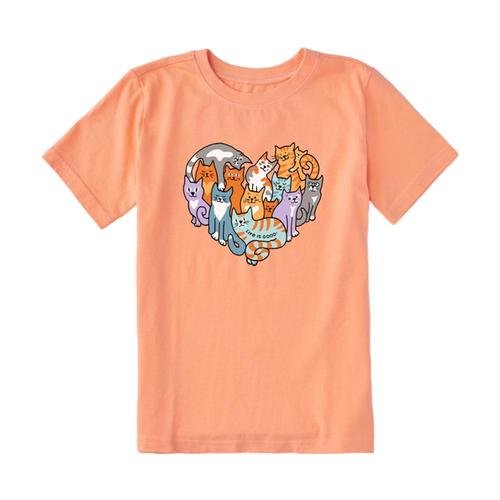 Life is Good Kids Heart Of Cats Crusher Tee Canynorng