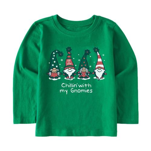 Life is Good Toddler Chillin' With My Gnomies Long Sleeve Crusher Tee Kellygrn