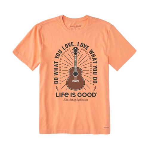 Life is Good Men's Do What You Love Guitar Crusher Tee Canyonorange