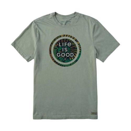 Life is Good Men's Tie-Dye Coin Crusher-Lite Tee Mossgreen