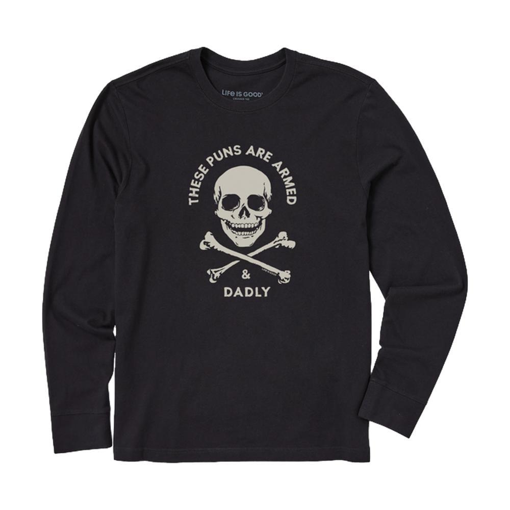 Life is Good Men's Armed and Dadly Long Sleeve Crusher Tee JETBLACK