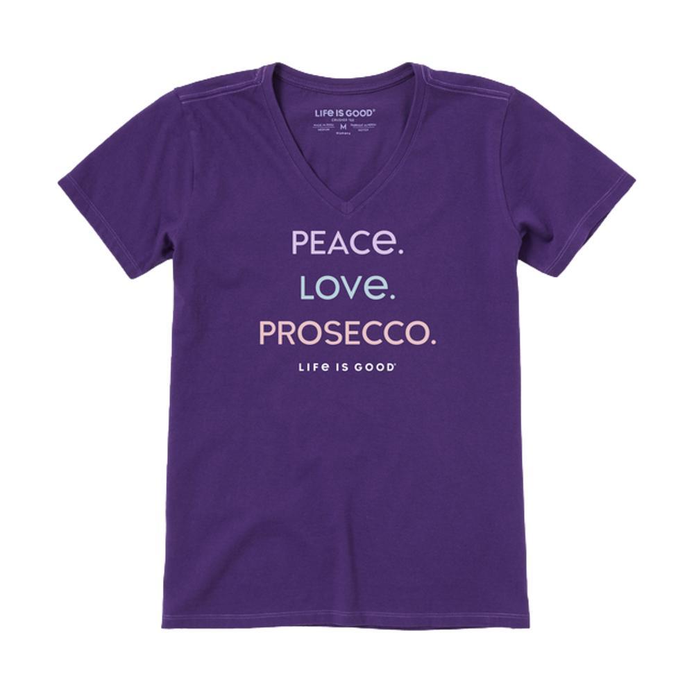 Life is Good Women's Peace Love Prosecco Crusher Vee DEEPPURPLE