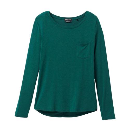 prAna Women's Foundation Long Sleeve Crew Neck Shirt Deeppineht