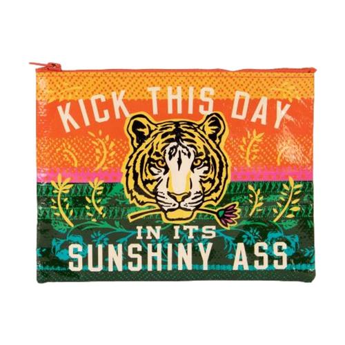 Blue Q Kick This Day In Its Sunshiney Ass Zipper Pouch