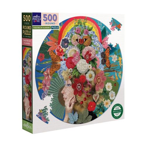 eeBoo Theatre of Flowers 500 Piece Round Jigsaw Puzzle