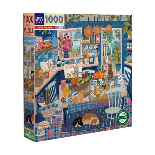 eeBoo Blue Kitchen 1000 Piece Jigsaw Puzzle