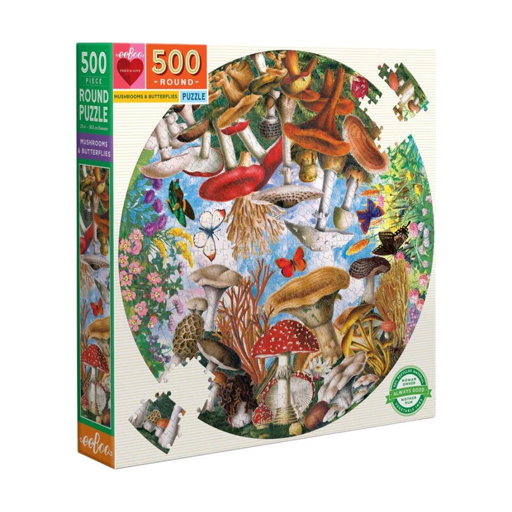  Eeboo Mushrooms And Butterflies 500 Piece Round Jigsaw Puzzle