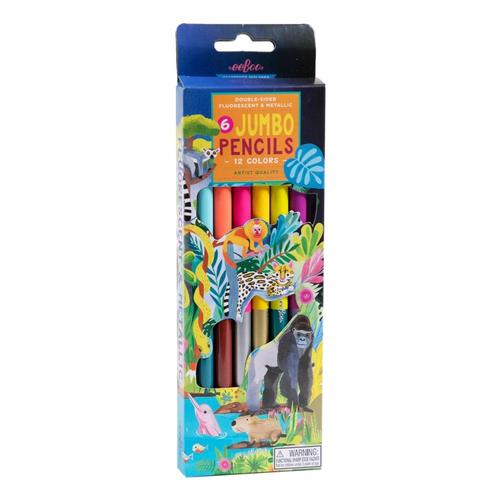 eeBoo Rainforest 6 Jumbo Double-Sided Color Pencils
