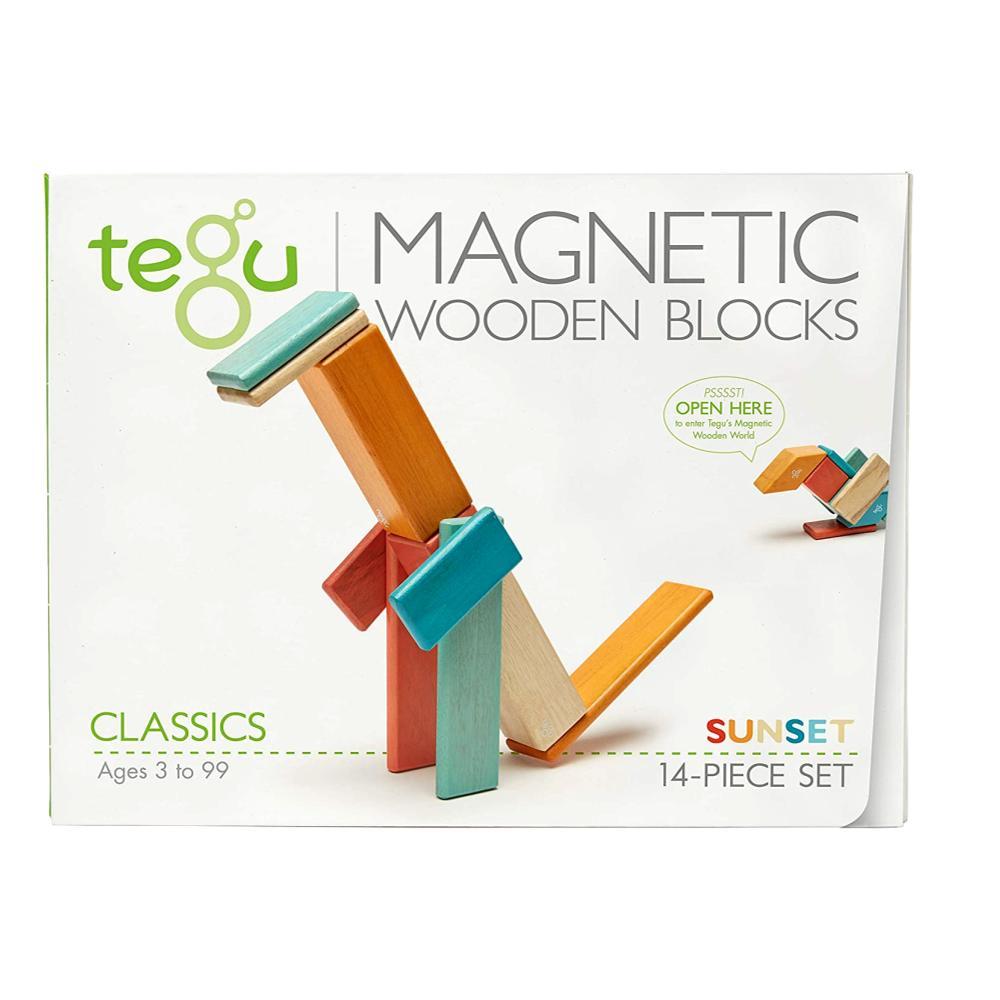  Tegu Magnetic Wooden Blocks 14- Piece Set - Sunset