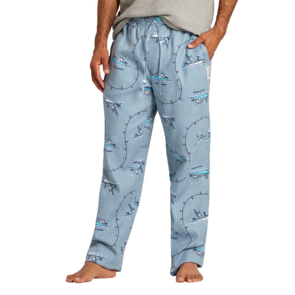 Life Is Good Men's Holiday On the Water Pattern Classic Sleep Pant BLUEBOATS