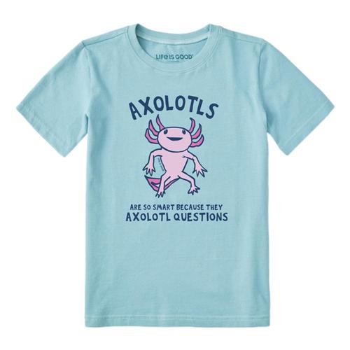 Life is Good Kids Axolotls Questions Crusher Tee Bchblue