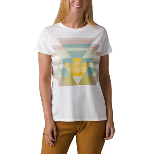 prAna Women's Organic Graphic Short Sleeve Shirt Whitewonder