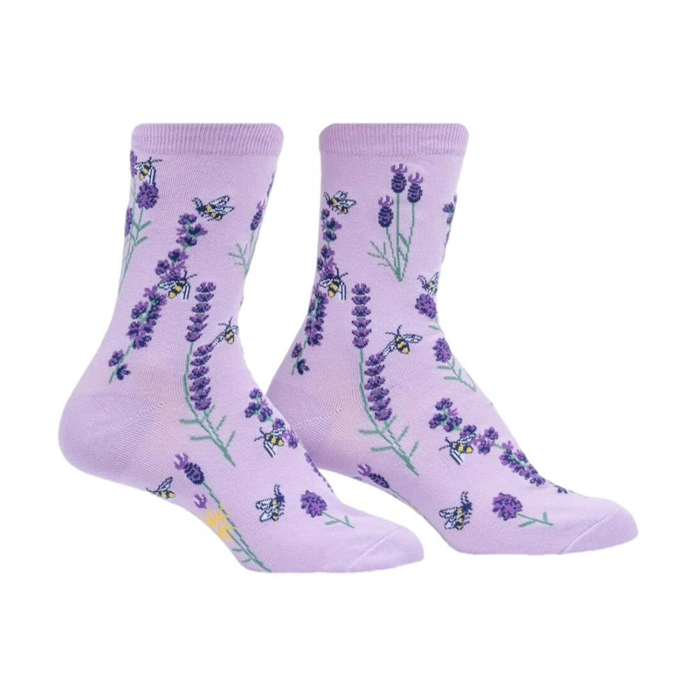 Sock It To Me Women's Bees and Lavender Crew Socks LAVENDER