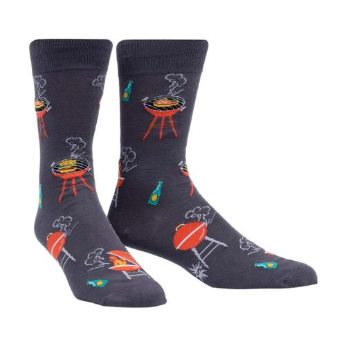 Sock It To Me Men's The Steaks are High Crew Socks Grill