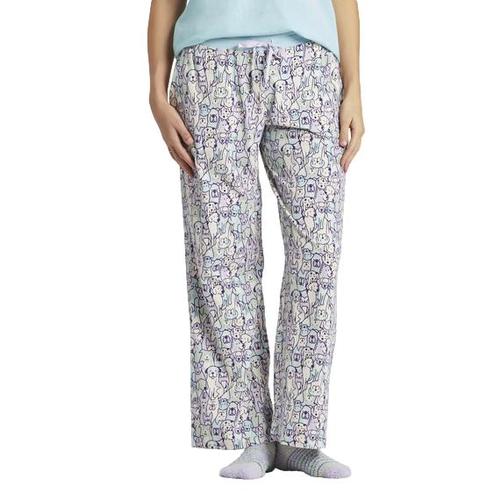 Life is Good Women's Heart Of Dogs Pattern Snuggle Up Sleep Pants White_dogs