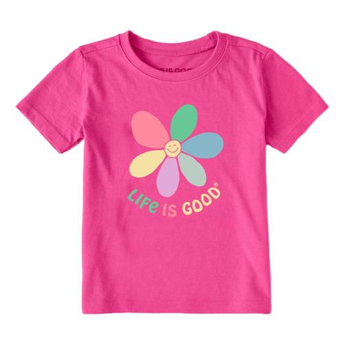 Life is Good Kids Toddler Happy Daisy Crusher Tee Rasppink