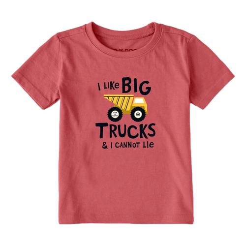 Life is Good Toddler I Like Big Trucks Crusher Tee Fadedred