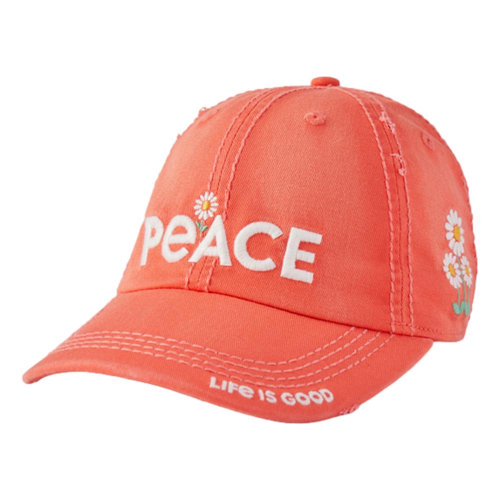 Life is Good Peace Daisies Sunwashed Chill Cap MANGOORANGE