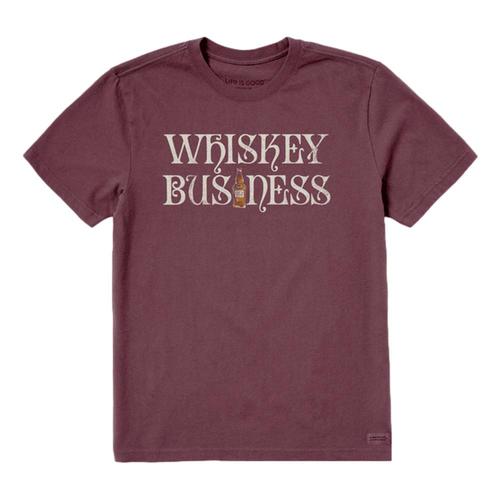 Life is Good Men's Whiskey Business Bottle Crusher-Lite Tee Mahoganybrown