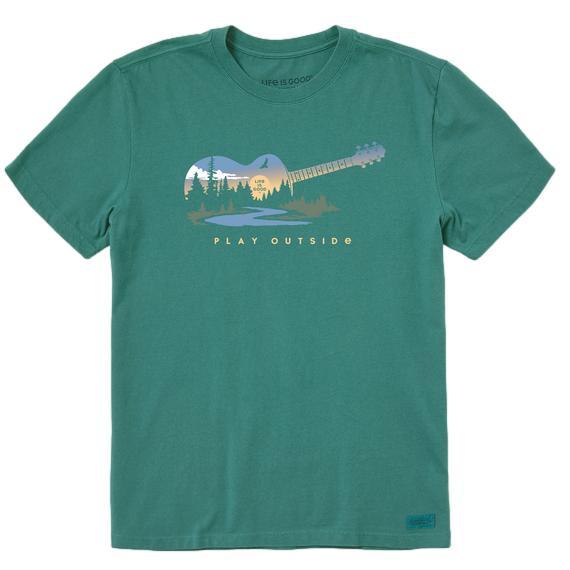 Life is Good Men's Play Outside Guitar Crusher Tee SPRUCEGREEN