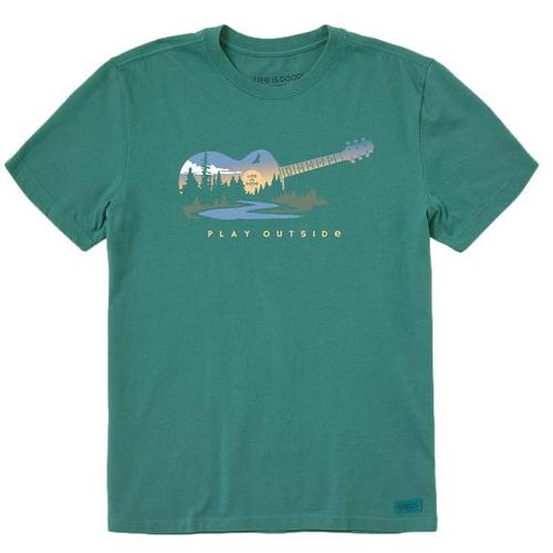 Life is Good Men's Play Outside Guitar Crusher Tee Sprucegreen