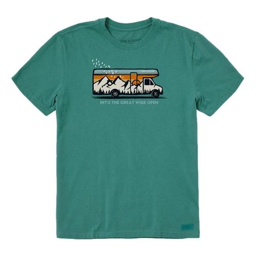 Life is Good Men's Into The Great Wide Open Crusher Tee Sprucegreen