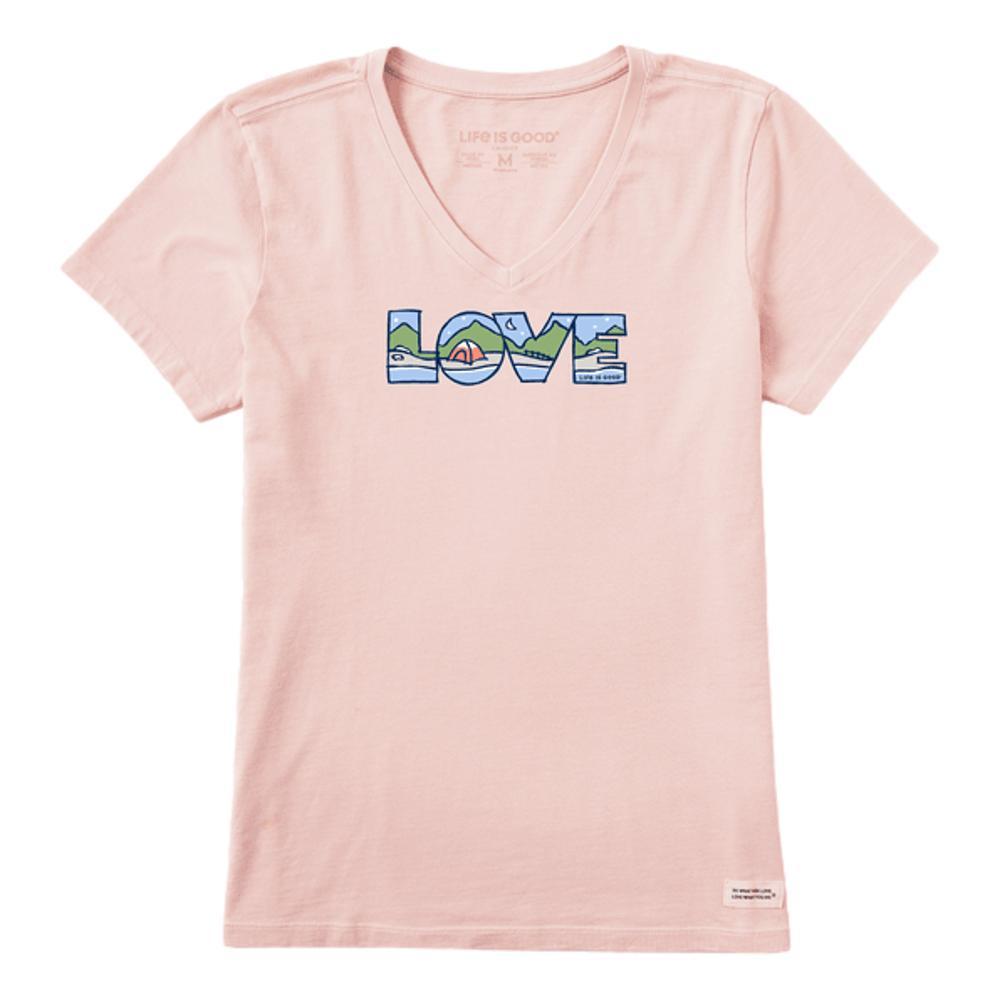 Life is Good Women's Love Outdoors Short Sleeve Crusher-Lite Vee HIMALAYANPINK