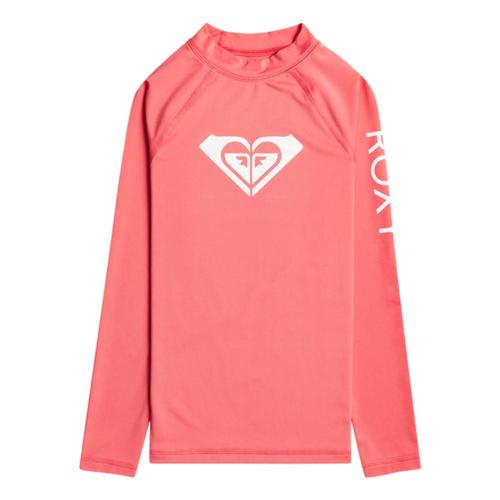 Roxy Girl's Whole Hearted Long Sleeve UPF 50 Rashguard Coral_mjv0