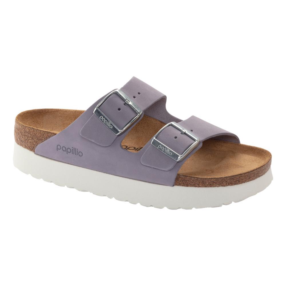 Birkenstock Women's Arizona Platform Nubuck Leather Sandals - Narrow PURPL.NB