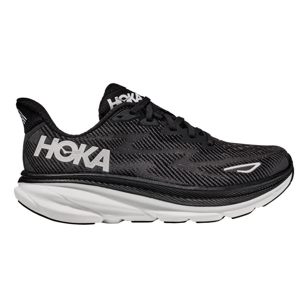HOKA ONE ONE Men's Clifton 9 Running Shoes - Wide BLK.WHT_BWHT