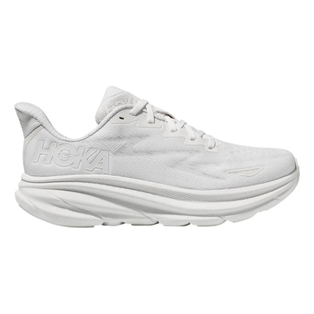 HOKA ONE ONE Women's Clifton 9 Running Shoes - Wide WHT.WHT_WWH