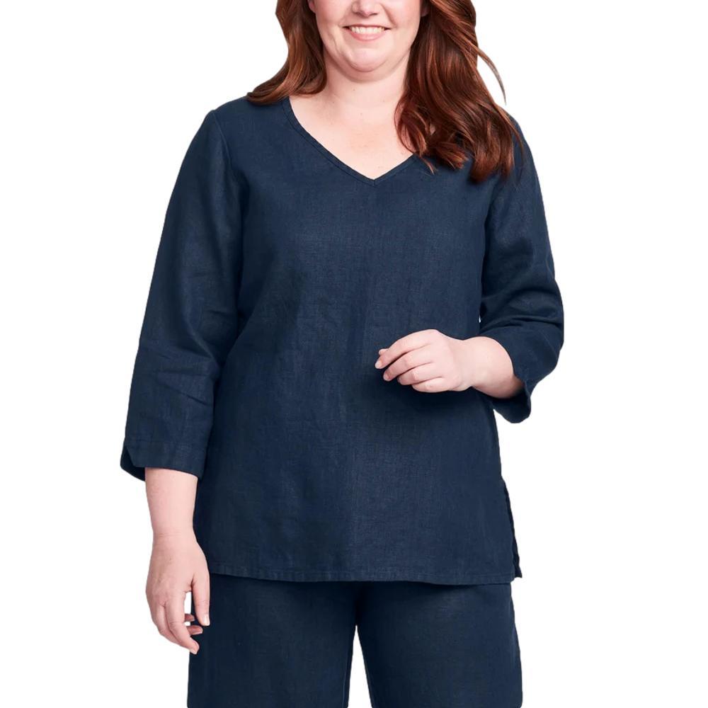 FLAX Women's V Pullover Shirt MIDNIGHT
