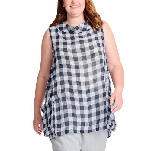 FLAX Women's Artful Tunic Navycheck
