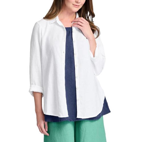 FLAX Women's Crossroads Generous Blouse White