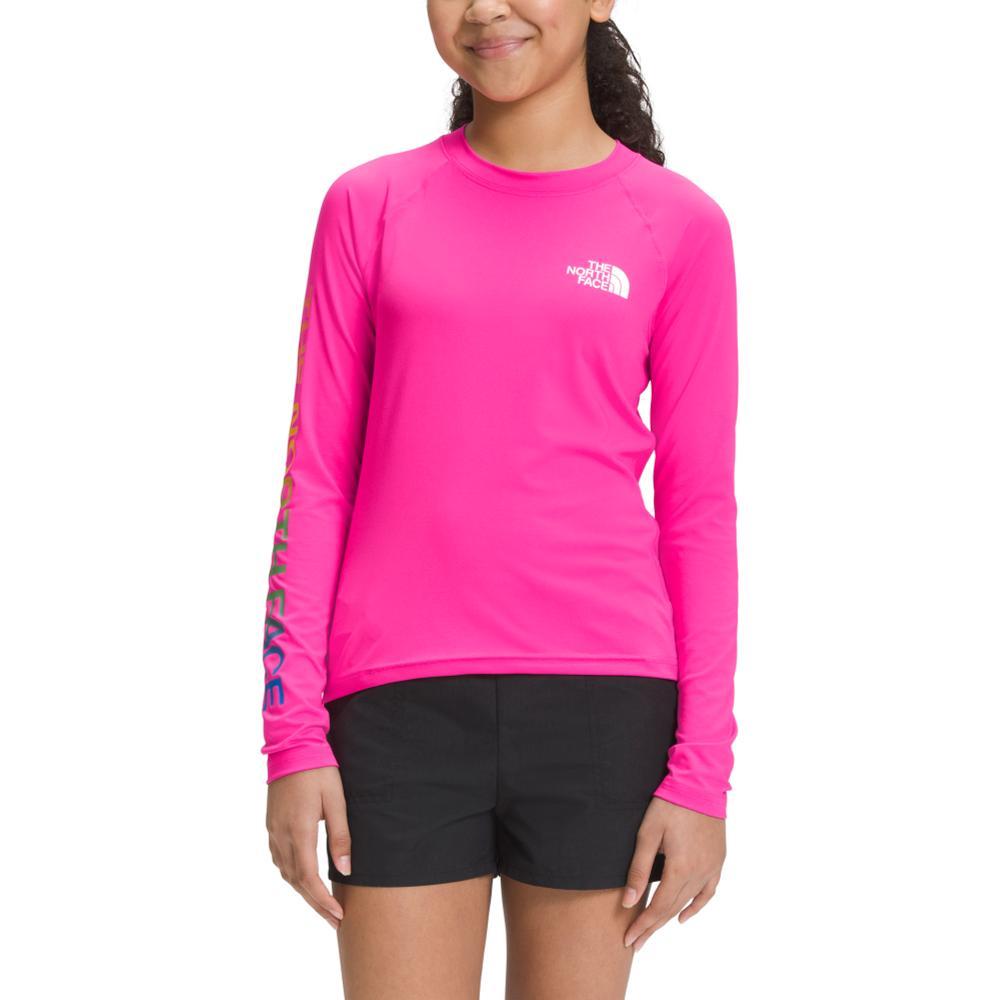 The North Face Girls Amphibious L/S Sun Tee PINKGLO_N16