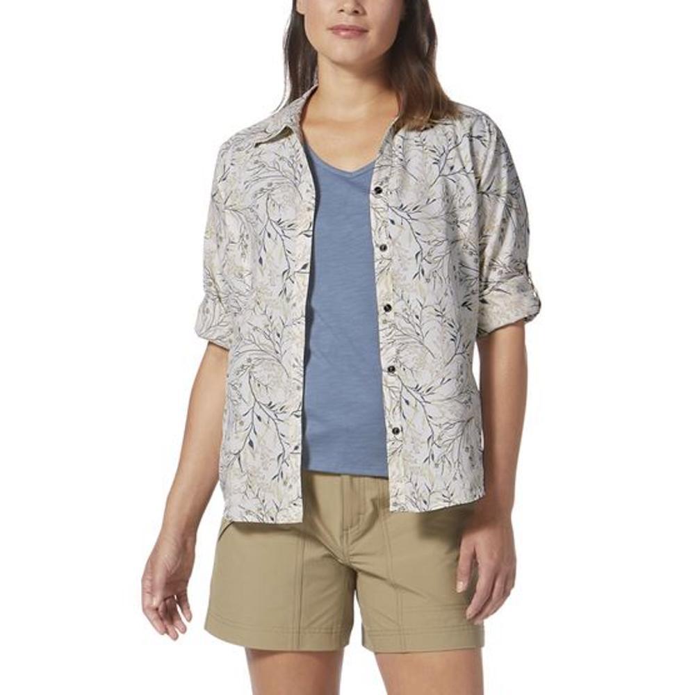 Royal Robbins Women's Expedition II Print 3/4 Sleeve Shirt WHITE_136