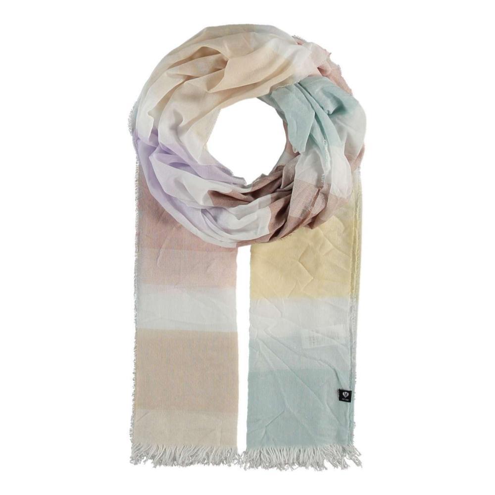 V. Fraas Sustainability Edition Striped With Crinkle Effect Stole POWDRMINT_615