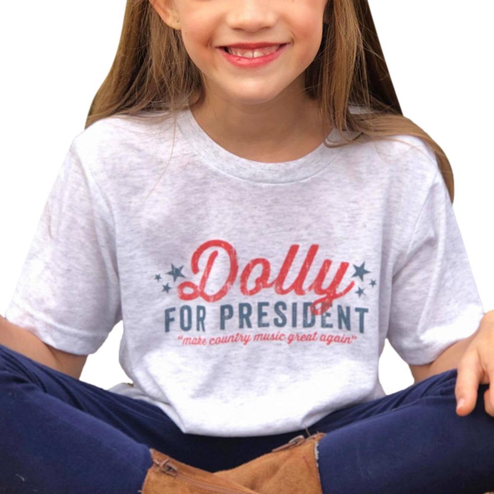 Southern Fried Design Kids Dolly for President T-Shirt HTHRWHITE