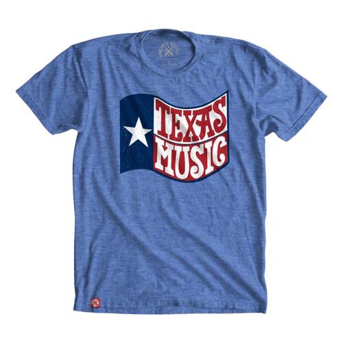 Tumbleweed TexStyles Unisex Texas Music Flag T-Shirt Blue