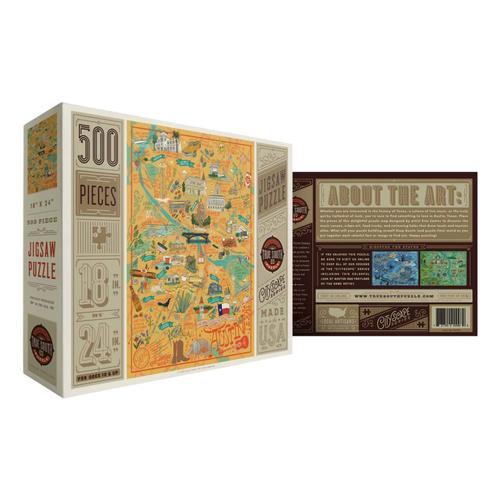 True South Austin Illustrated 500 Piece Jigsaw Puzzle Austin