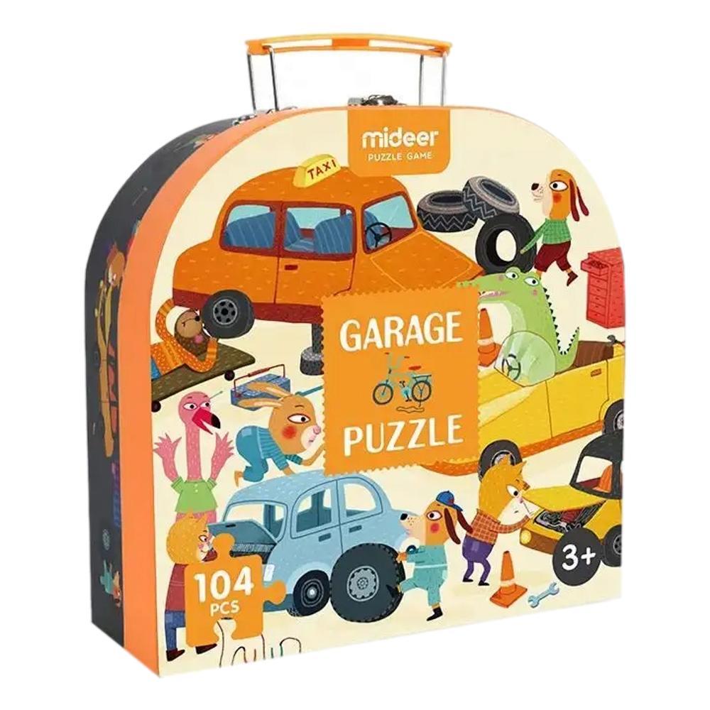  Mideer Busy Garage Portable 104 Piece Jigsaw Puzzle Box