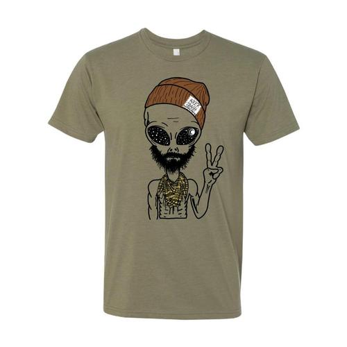 Natural Tribute Unisex Hiker Trash Alien T-Shirt Ltolive